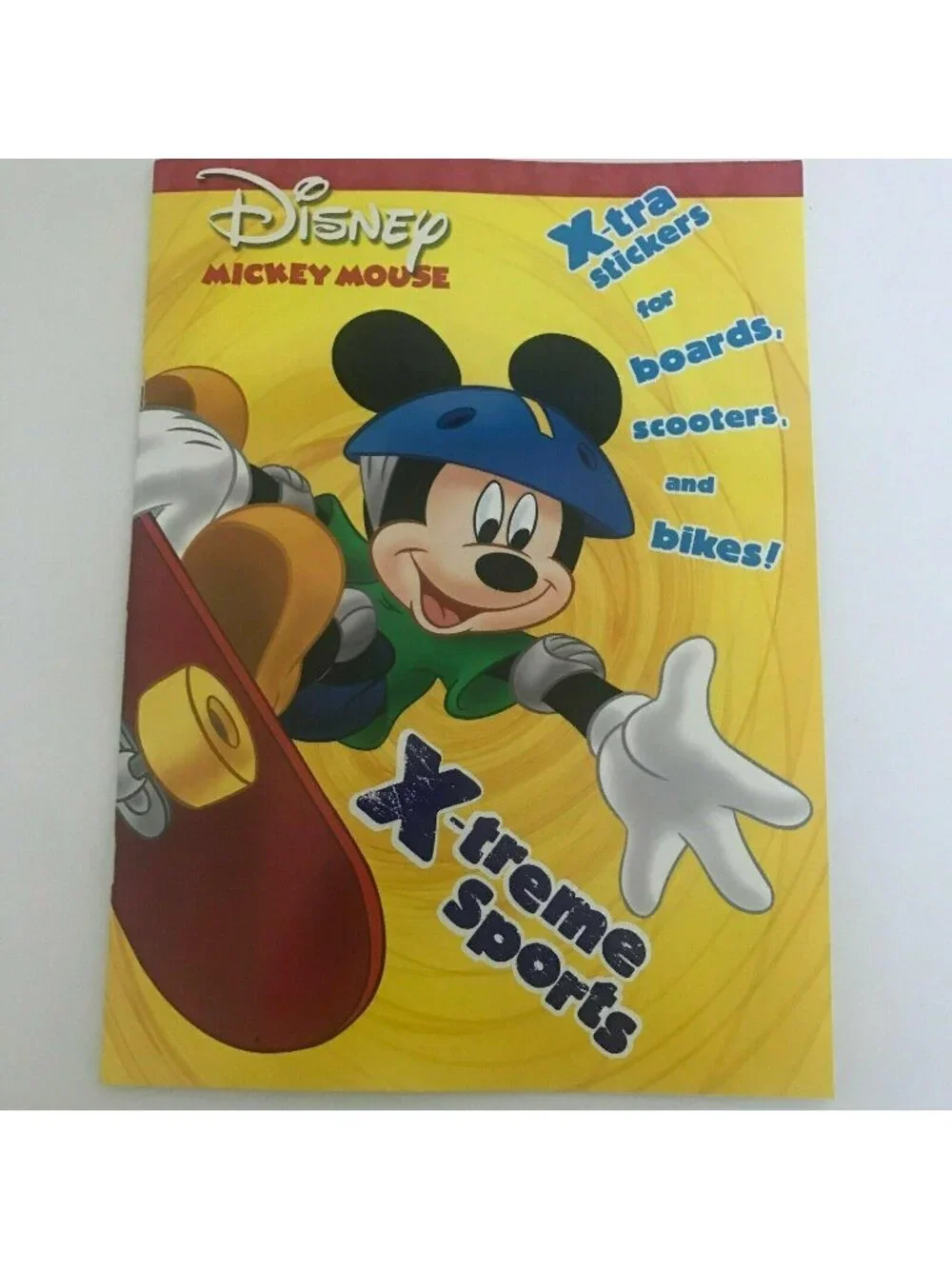 Disney Mickey Mouse X-treme Sprots Coloring Book 2002 With Stickers Boards Bikes